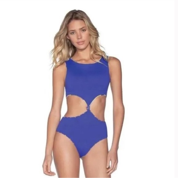 Maaji Sunflower Spin Reversible High Neck One-Piece Cutout Swimsuit XXL - Picture 2 of 9